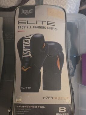 Everlast Black Gloves with Orange Highlights